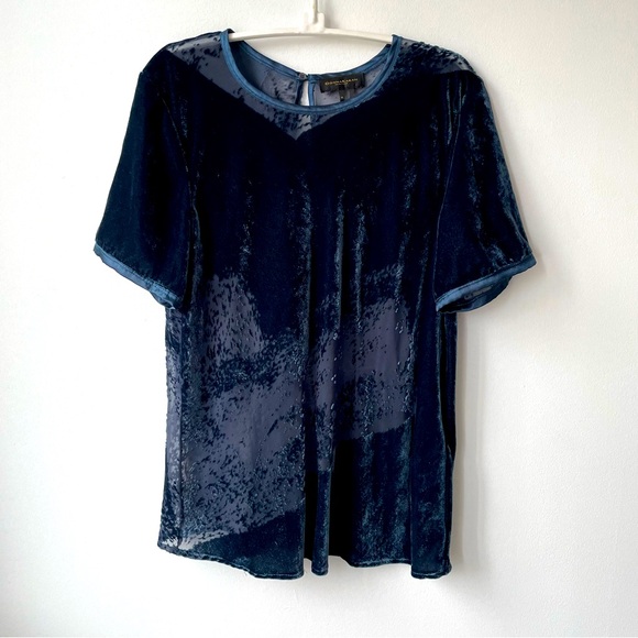 Donna Karan NY Tops - Donna Karan NY Sheer Velvet Top Blue Size M